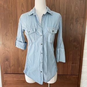 James Perse 3/4 sleeve Button Up Shirt Size 3